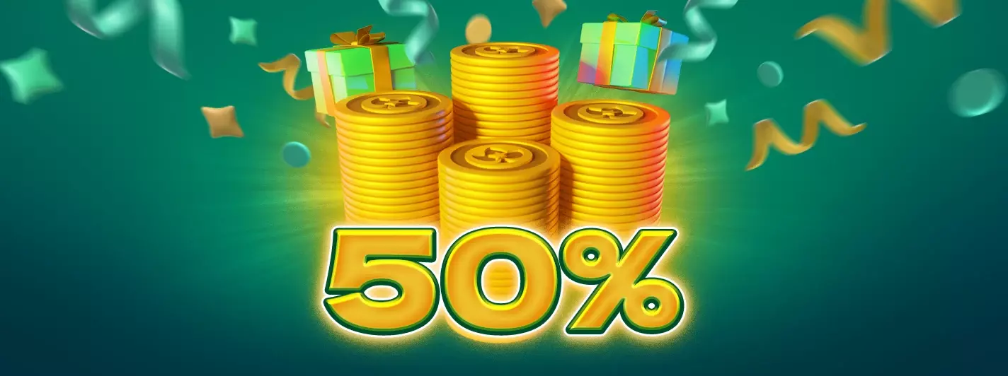 50% bonus on your third deposit